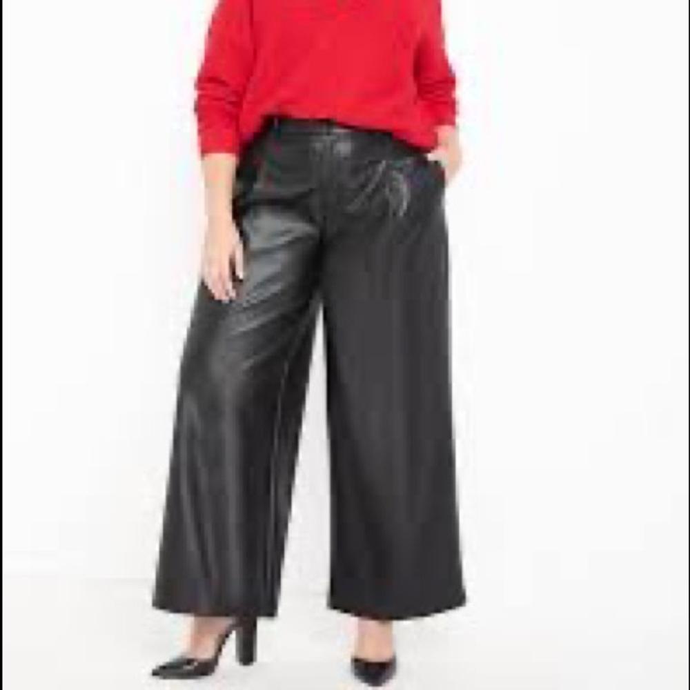 Eloquii Faux Leather Wide Leg Pant